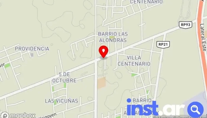 mapa de Barrio Villa paula Kiosco en Chimbas